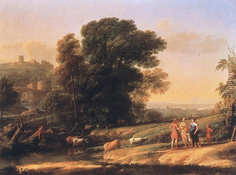 Landscape with Cephalus and Procris Reunited by Diana painting - Claude Lorrain Landscape with Cephalus and Procris Reunited by Diana art painting